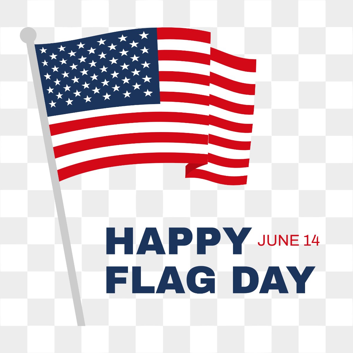 Transparent Happy Flag Day Template