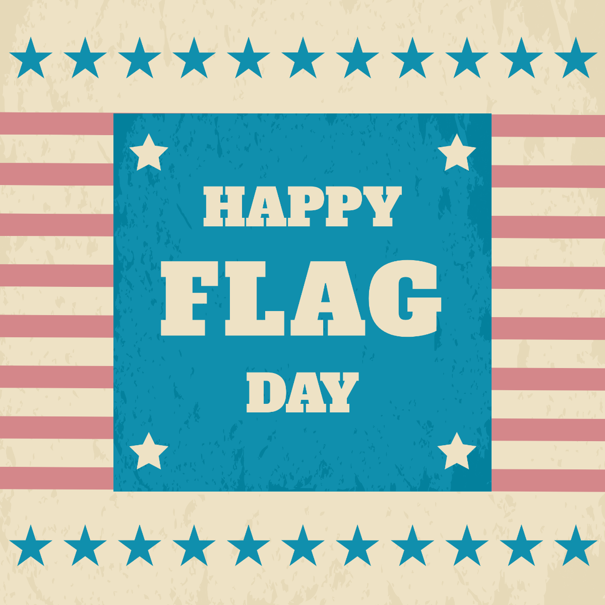 Free Vintage Happy Flag Day Template