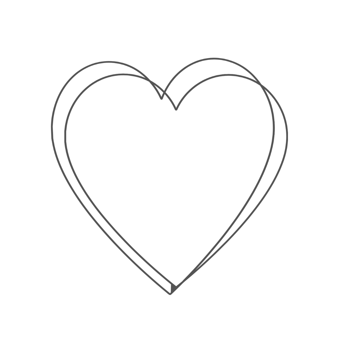Heart Outline Sketch Clipart Template