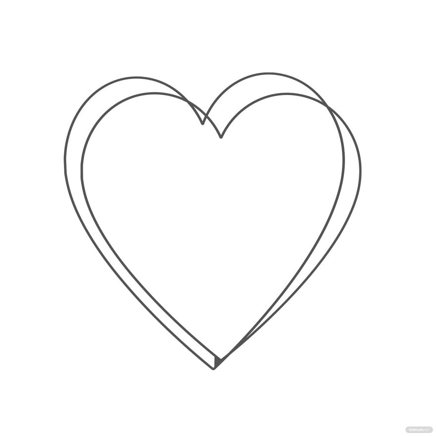 black heart outline sketch