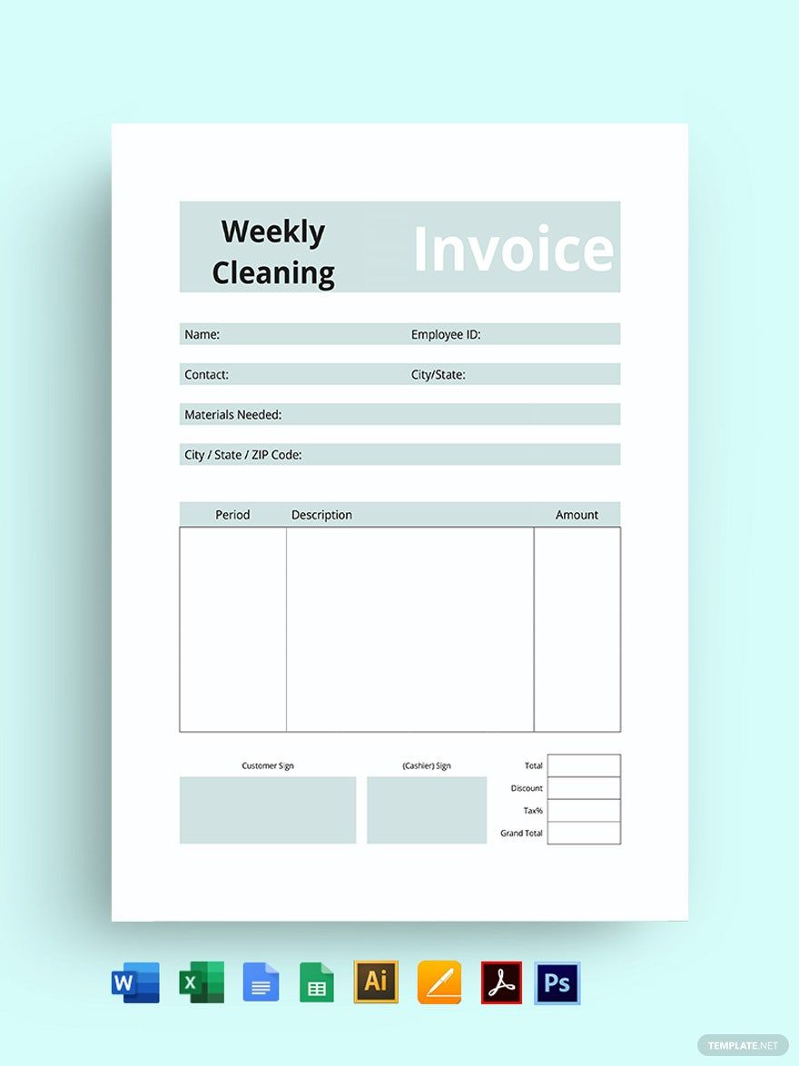 Commercial Cleaning Invoice Template