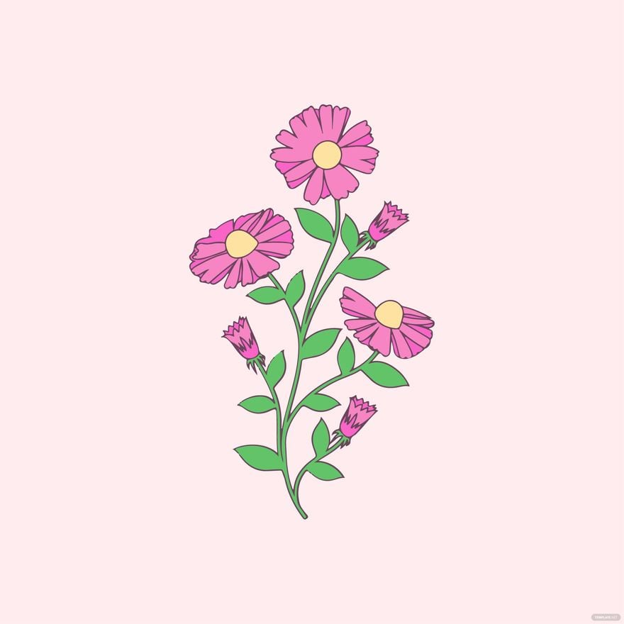 Free Pink Floral Clipart in Illustrator