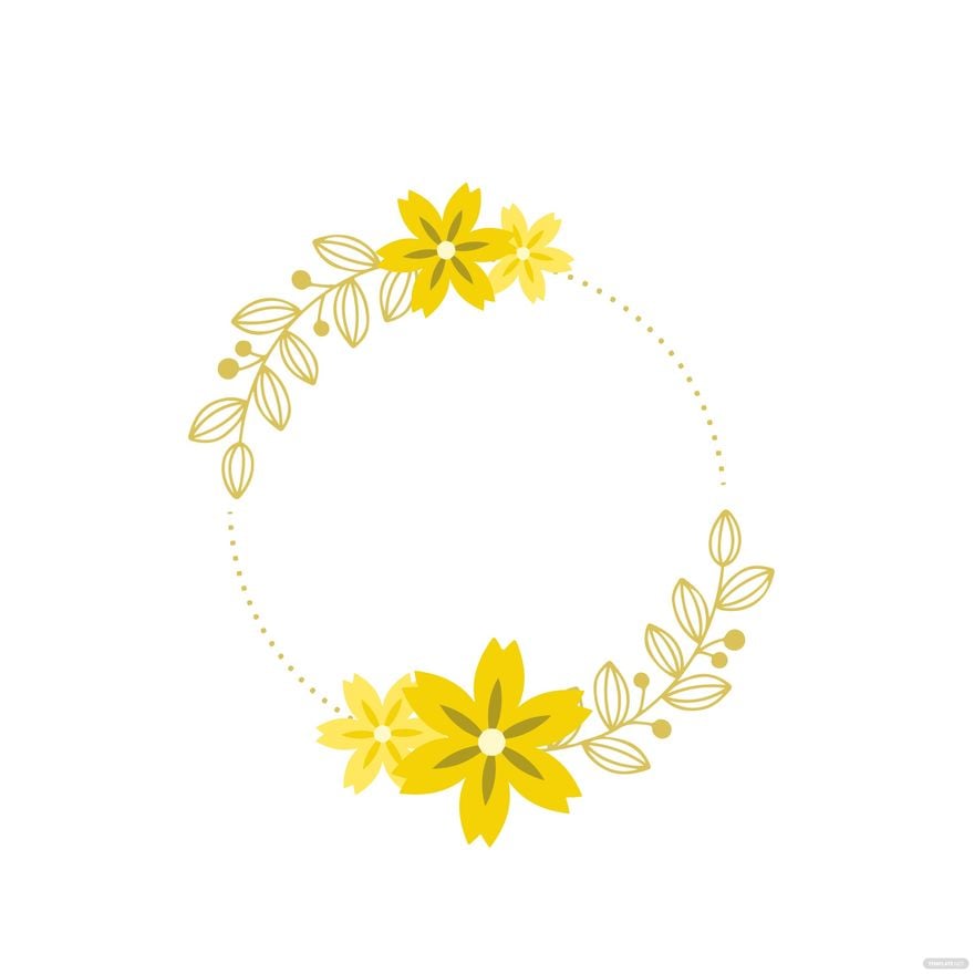 Yellow Floral Wreath Clipart