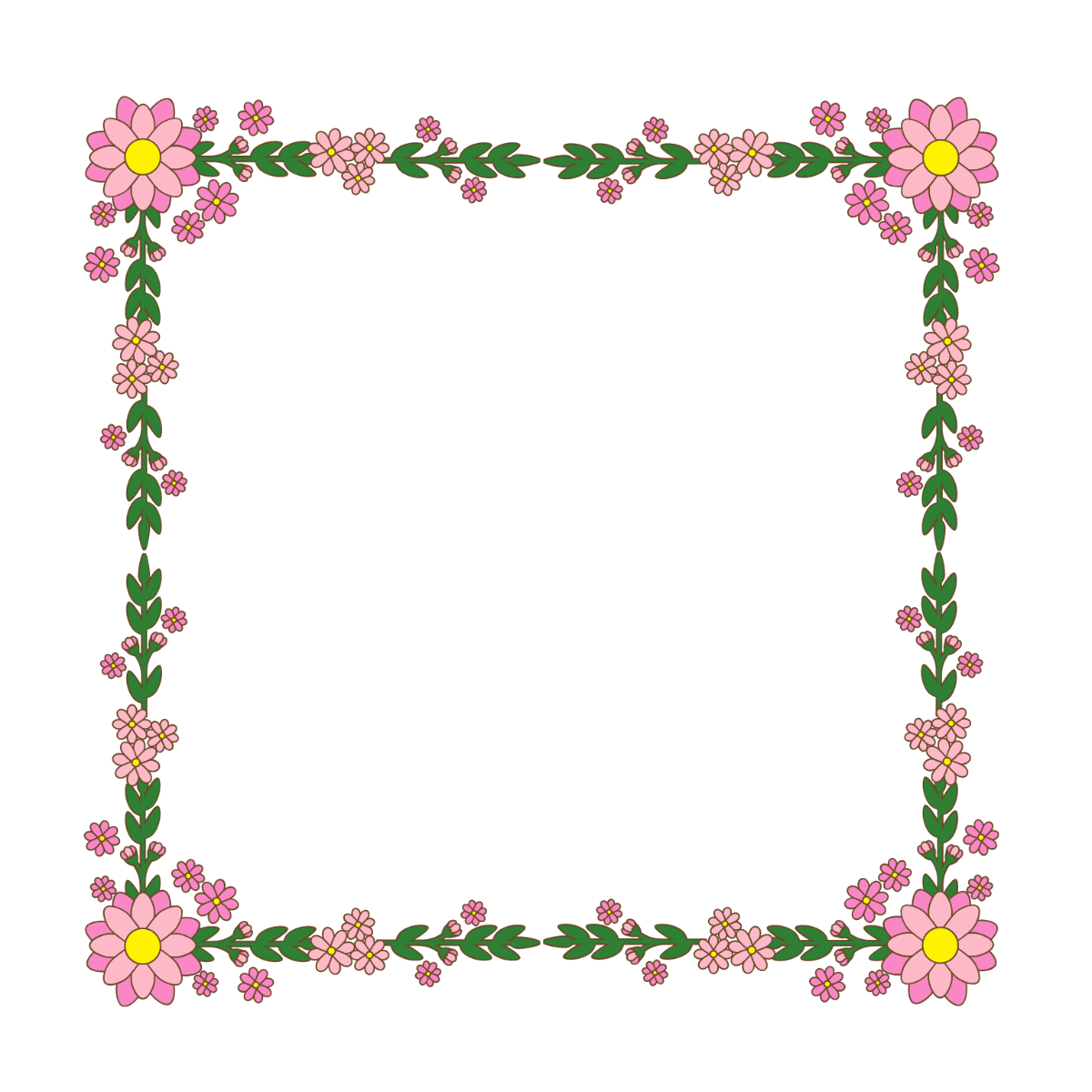 Decorative Floral Frame Clipart Template