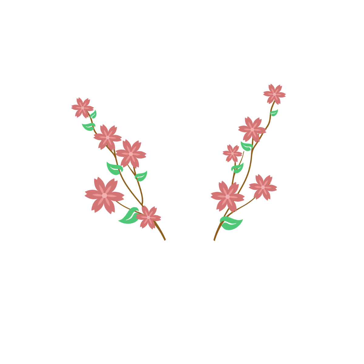 Floral Branch Clipart Template