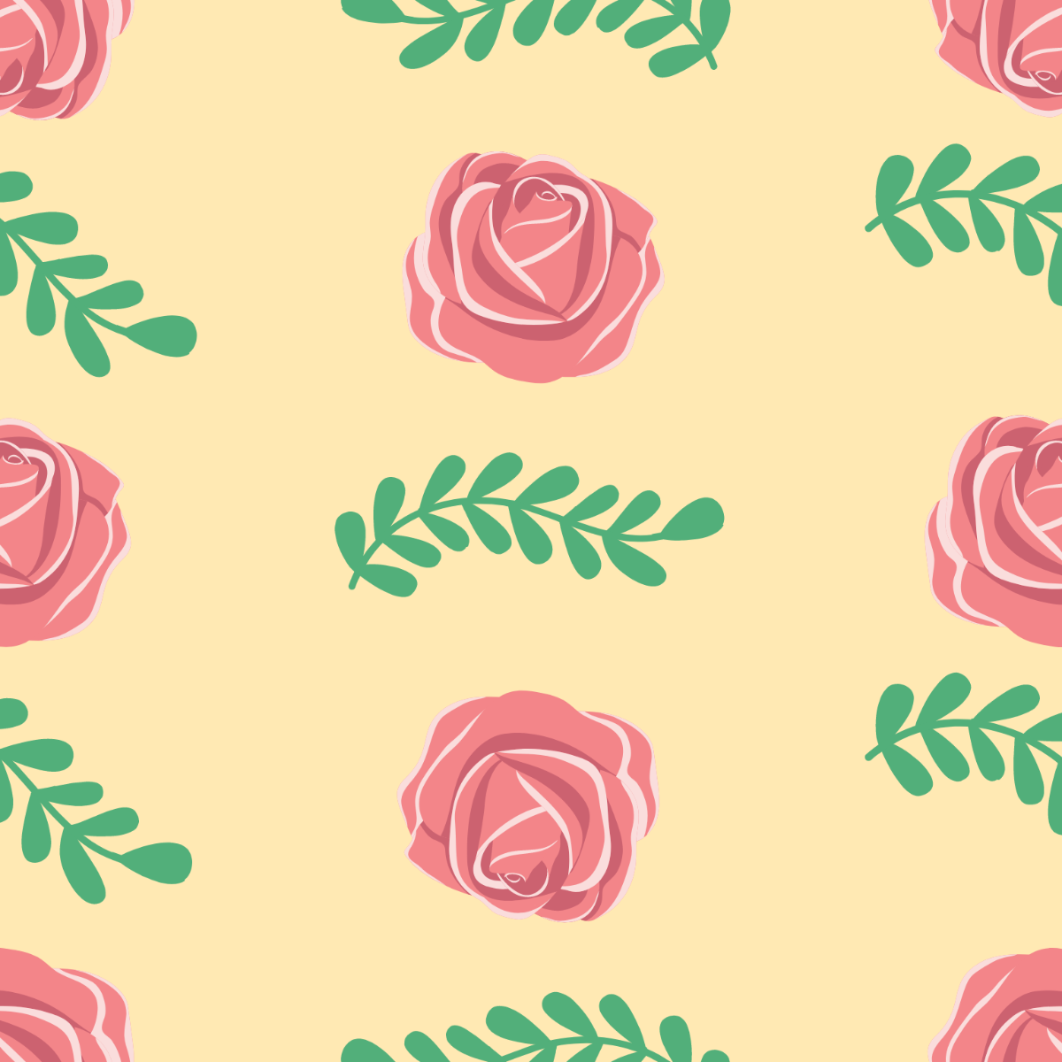 Seamless Floral Pattern Clipart Template