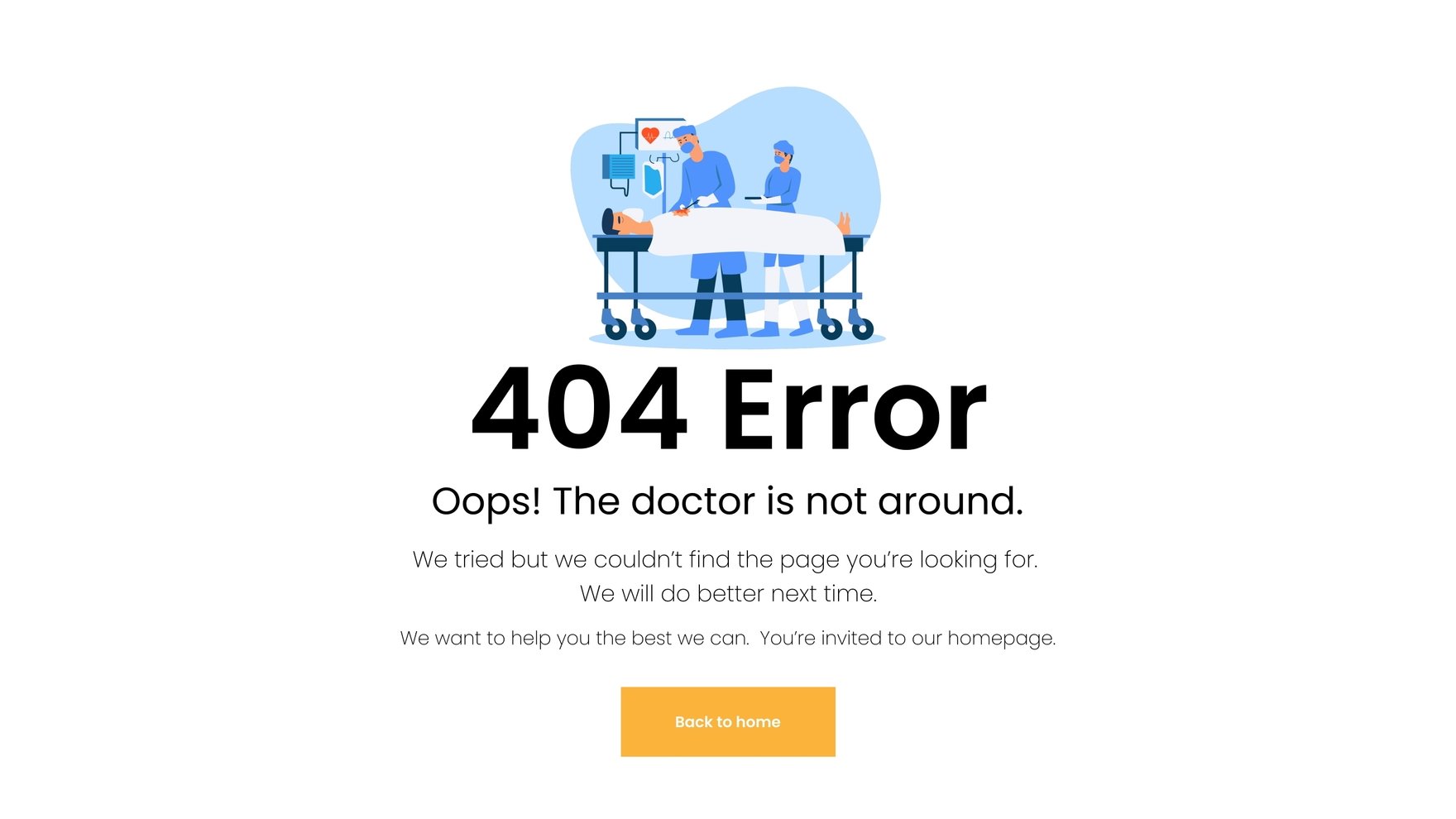 Medical 404 Error Page in Adobe XD