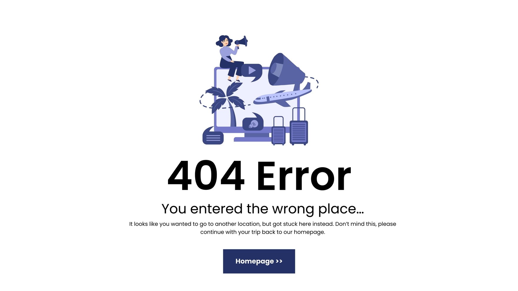 Travel 404 Error Page