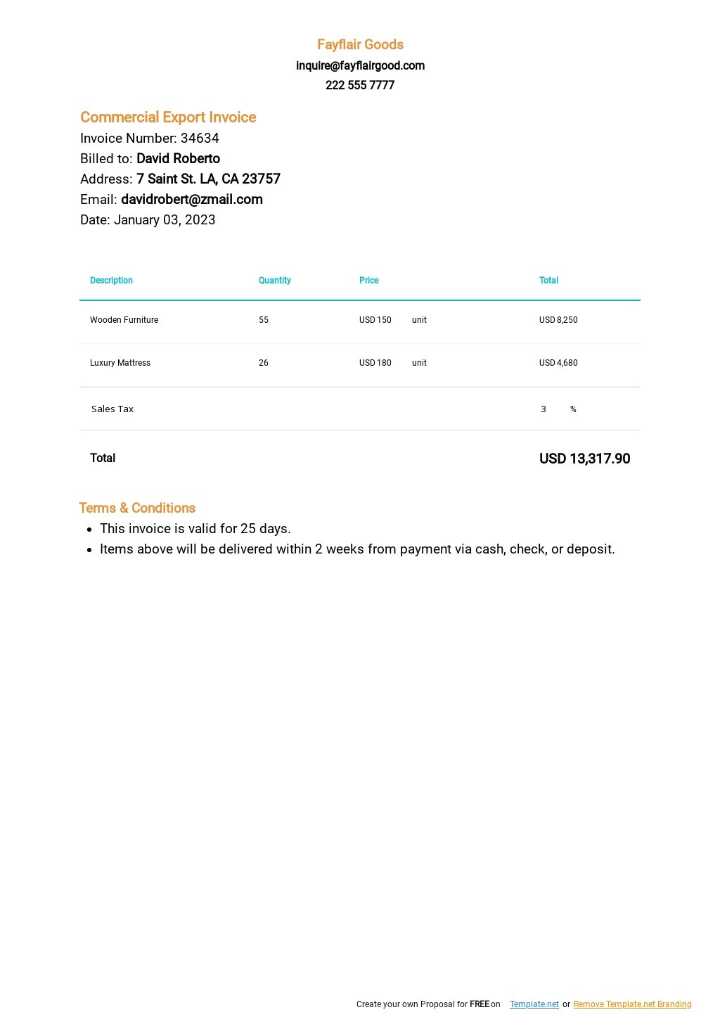 Free Commercial Invoice Template In Adobe Illustrator Ai Template Net
