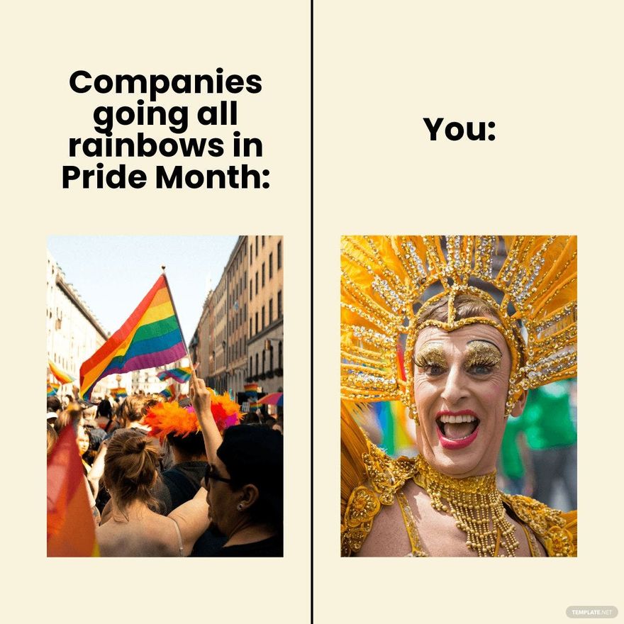 Free Companies During Pride Month Meme JPG PSD Template Free Companies During Pride Month Meme JPG PSD Template
