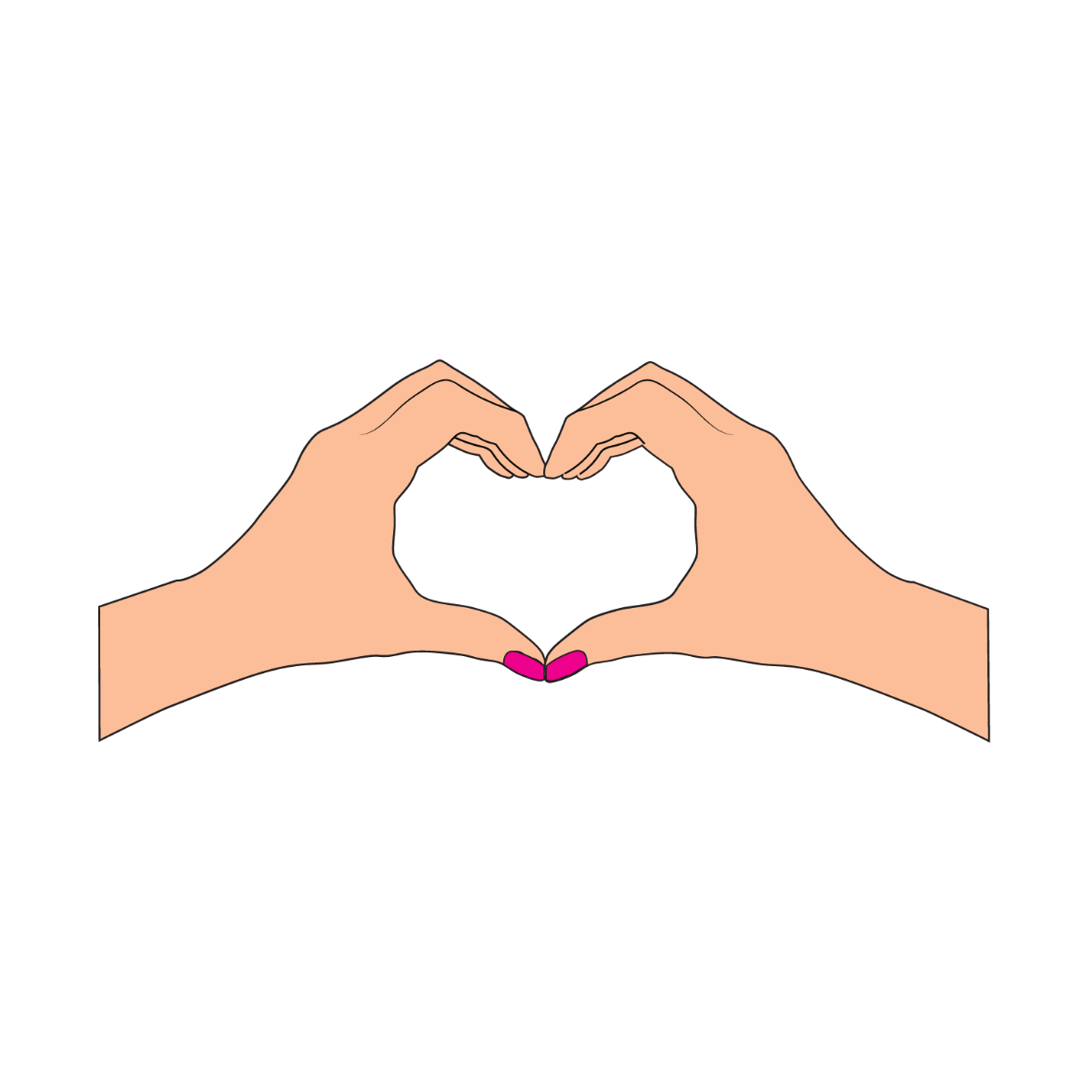 Free Heart Shaped Hands Clipart Template