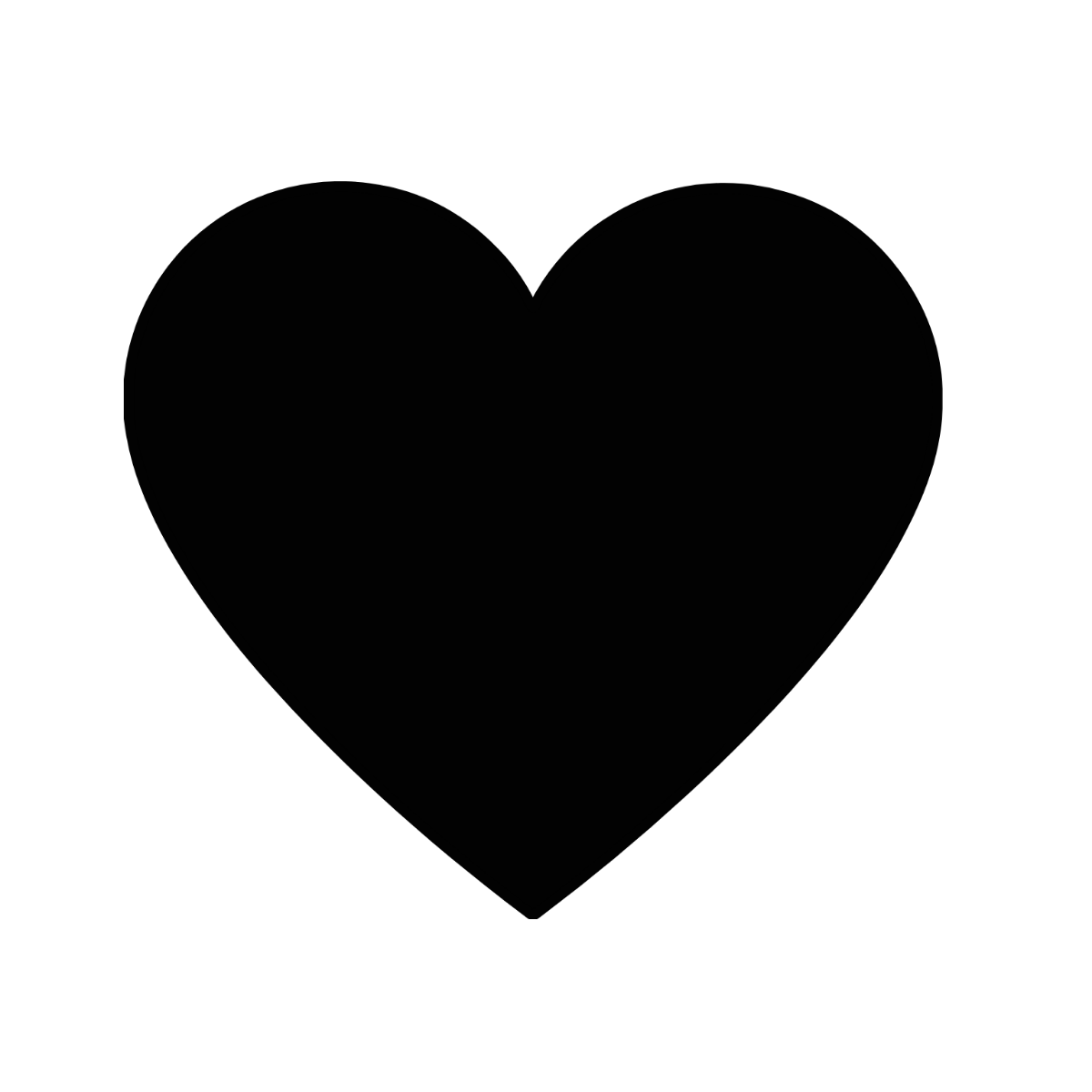 Black Heart Shape Clipart Template