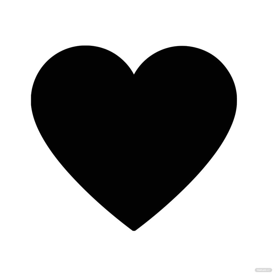 Black Heart Shape Clipart in Illustrator