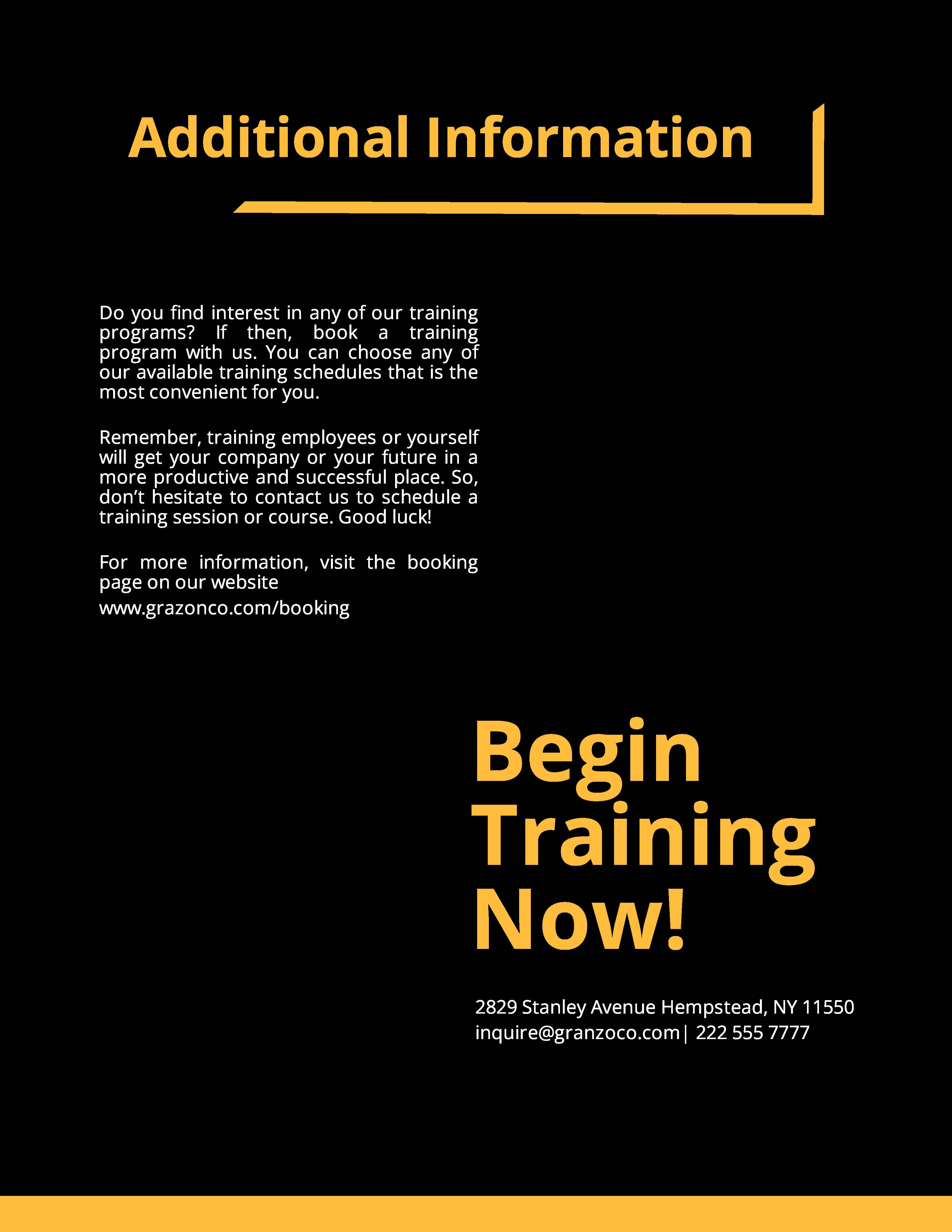 Free Training Prospectus Template to Edit Online