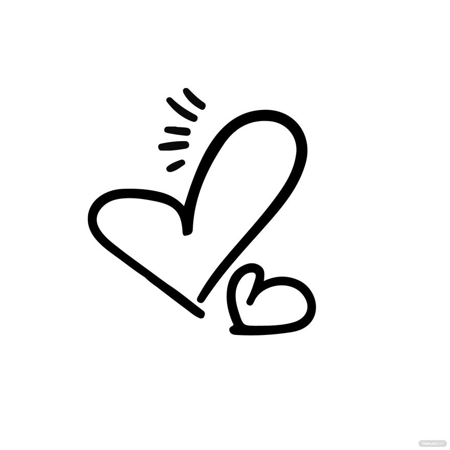 Free Drawn Heart Clipart Shape Illustrator Template