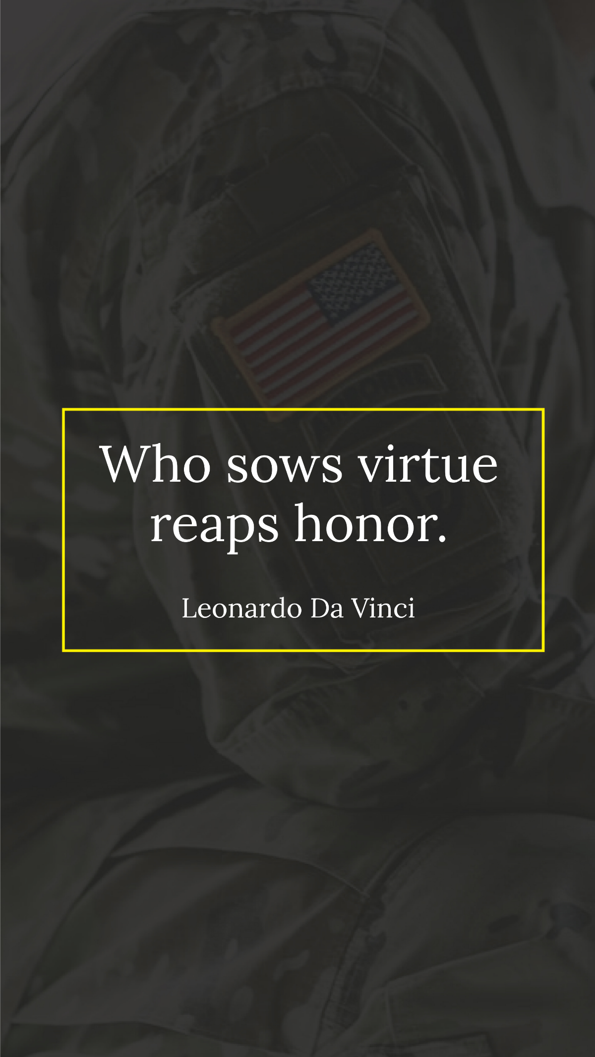 Free Leonardo da Vinci - Who sows virtue reaps honor. Template