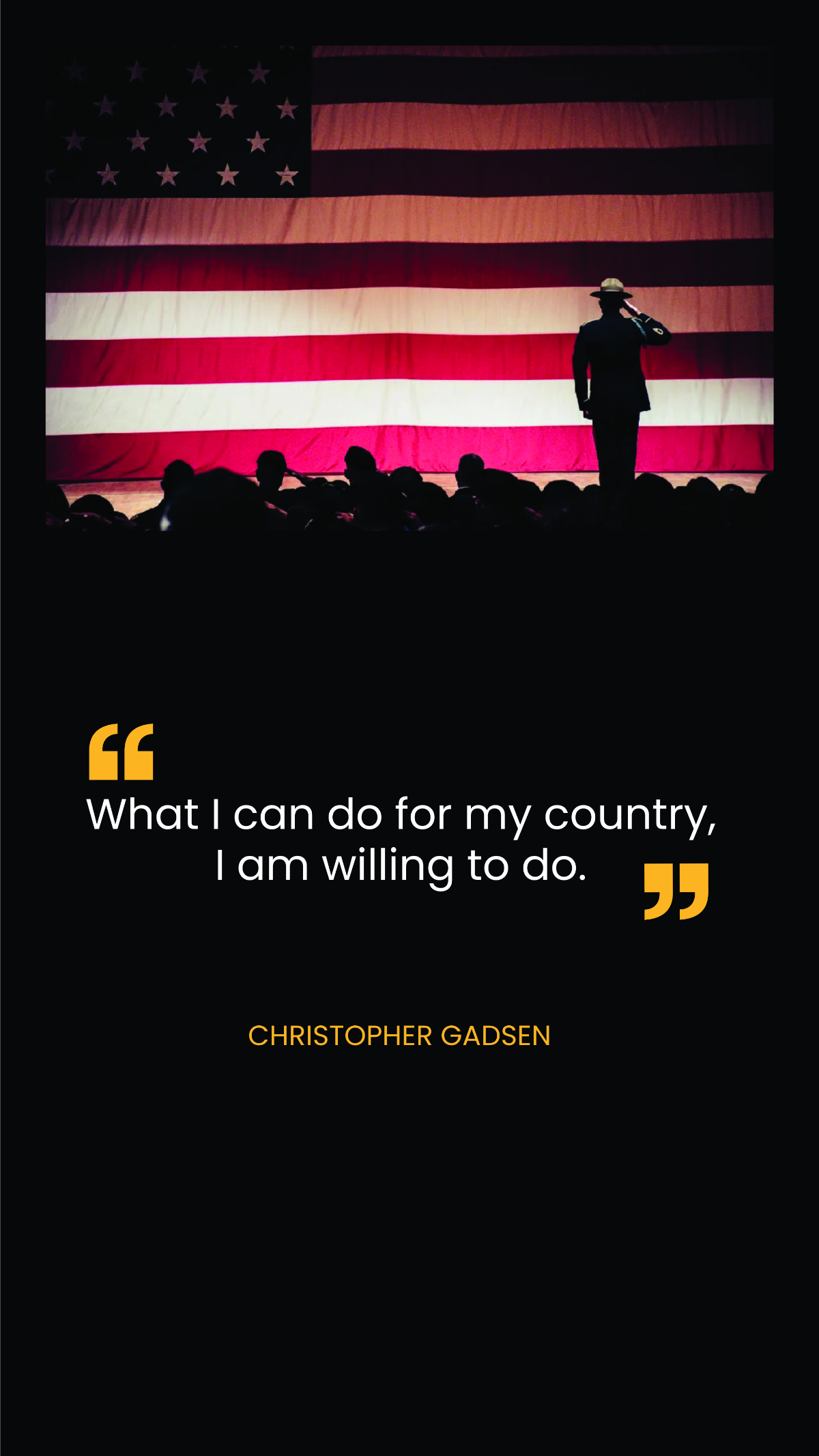 Free Christopher Gadsden - What I can do for my country, I am willing to do.  Template