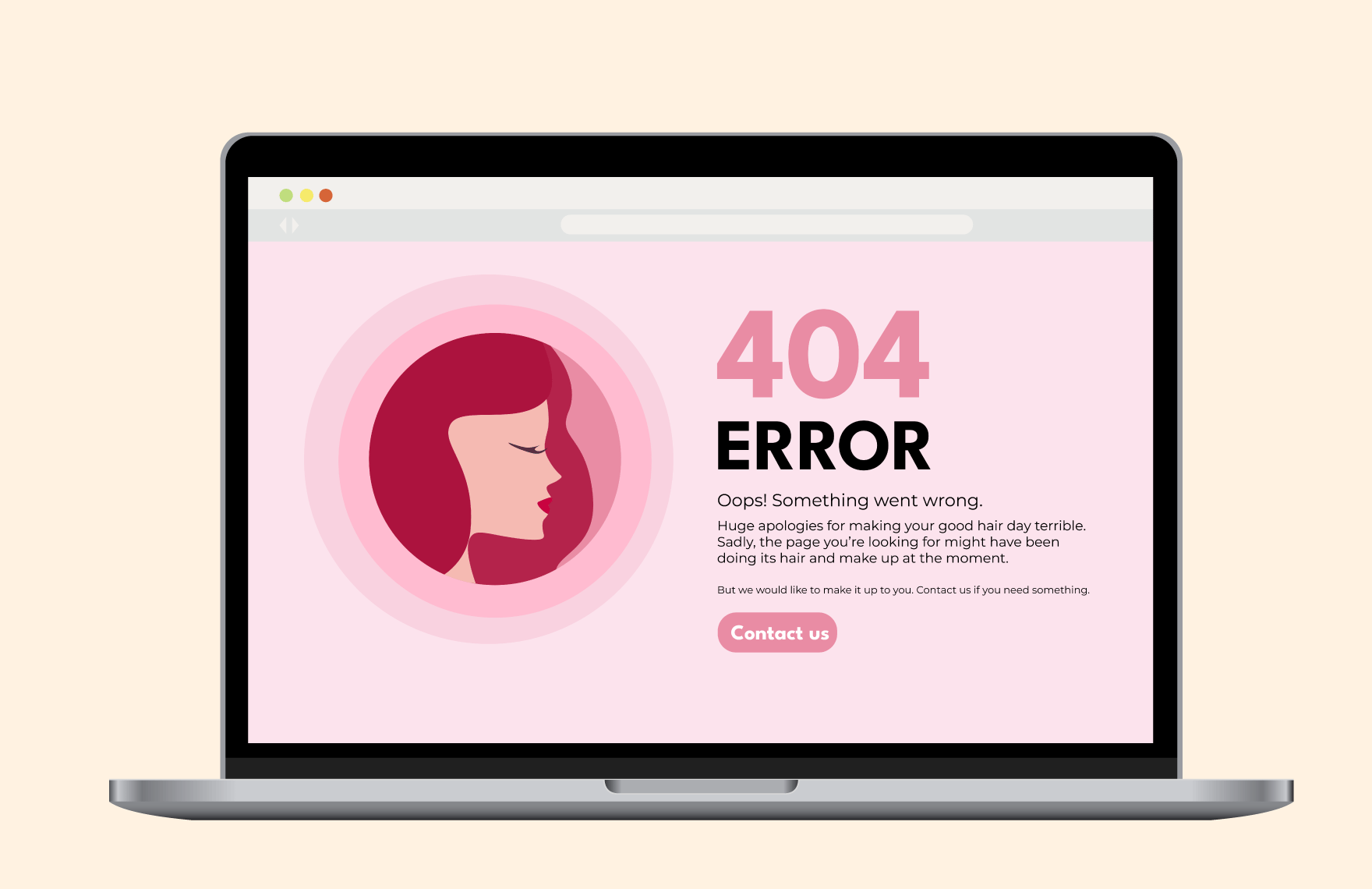 Salon 404 Error Page in Illustrator