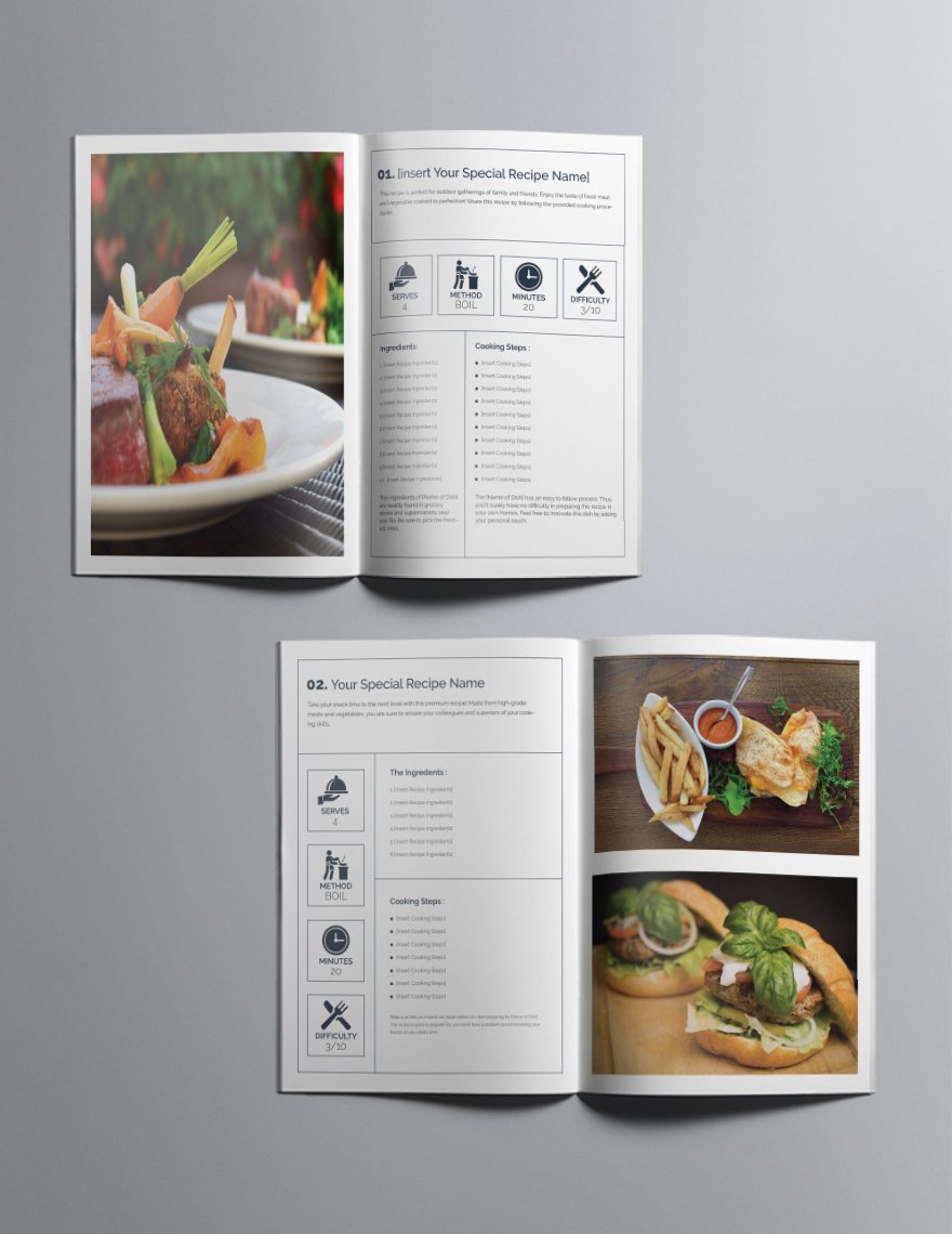 Printable Cookbook Catalog Design