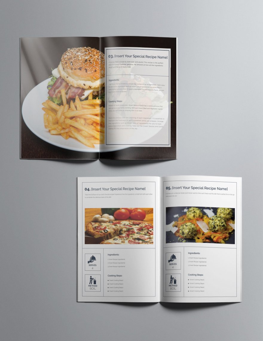 Printable Cookbook Catalog Design Template