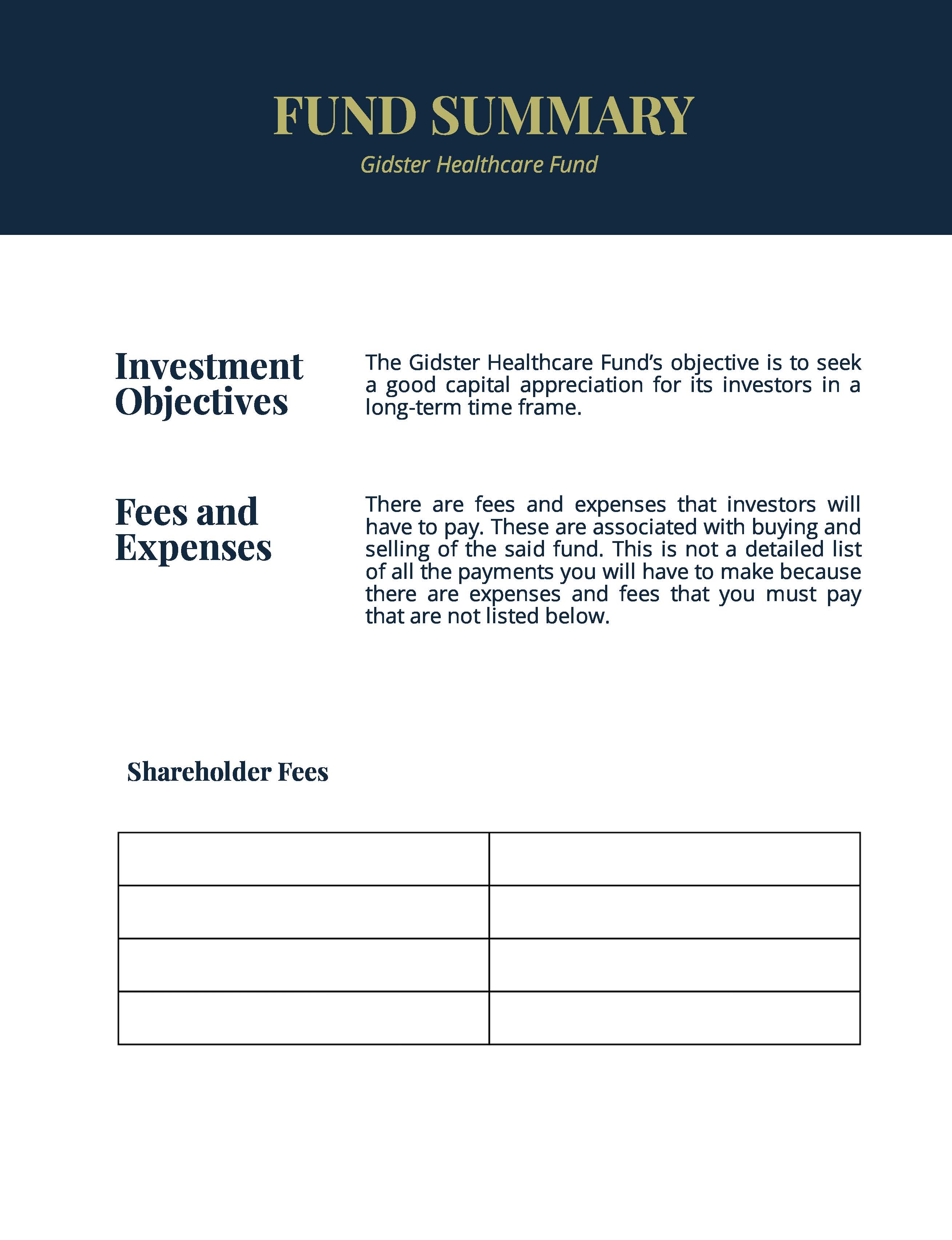 Free Financial Prospectus Template to Edit Online