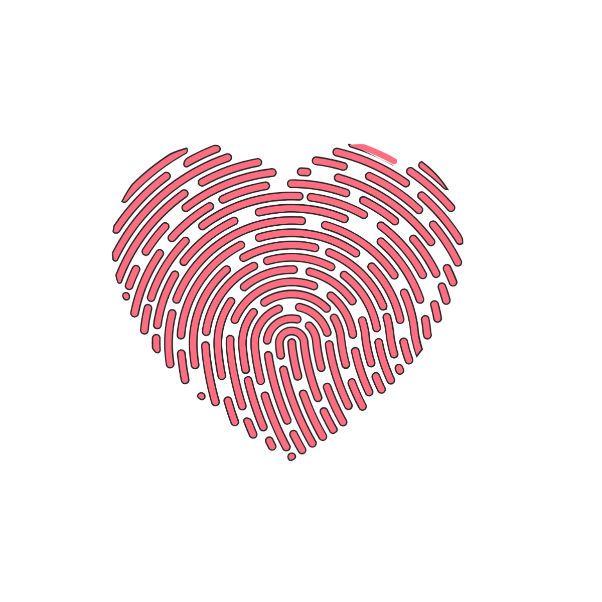 Free Fingerprint Heart Clipart Template