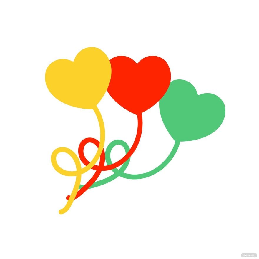 Free Heart Balloons Clipart in Illustrator