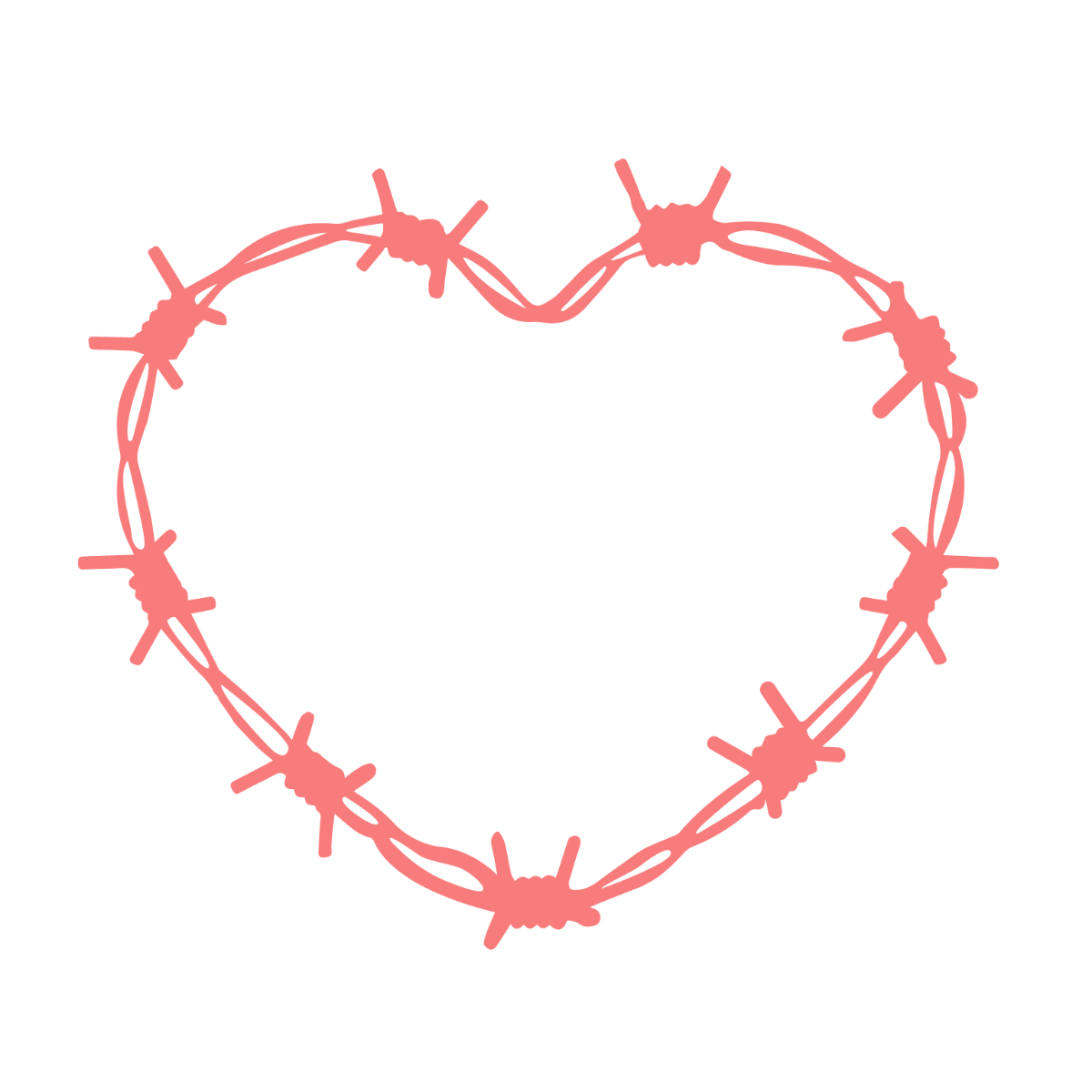 Barbed Wire Heart Clipart Template