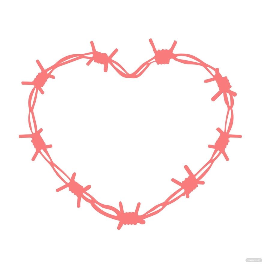 Free Barbed Wire Heart Clipart in Illustrator