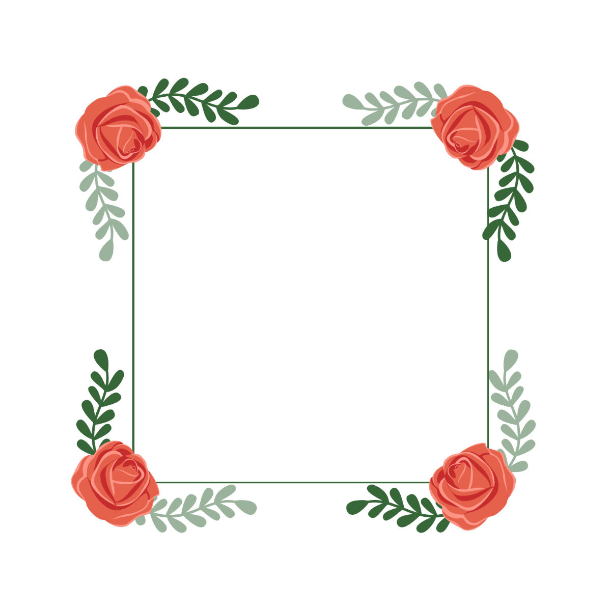 Floral Frame Clipart Template