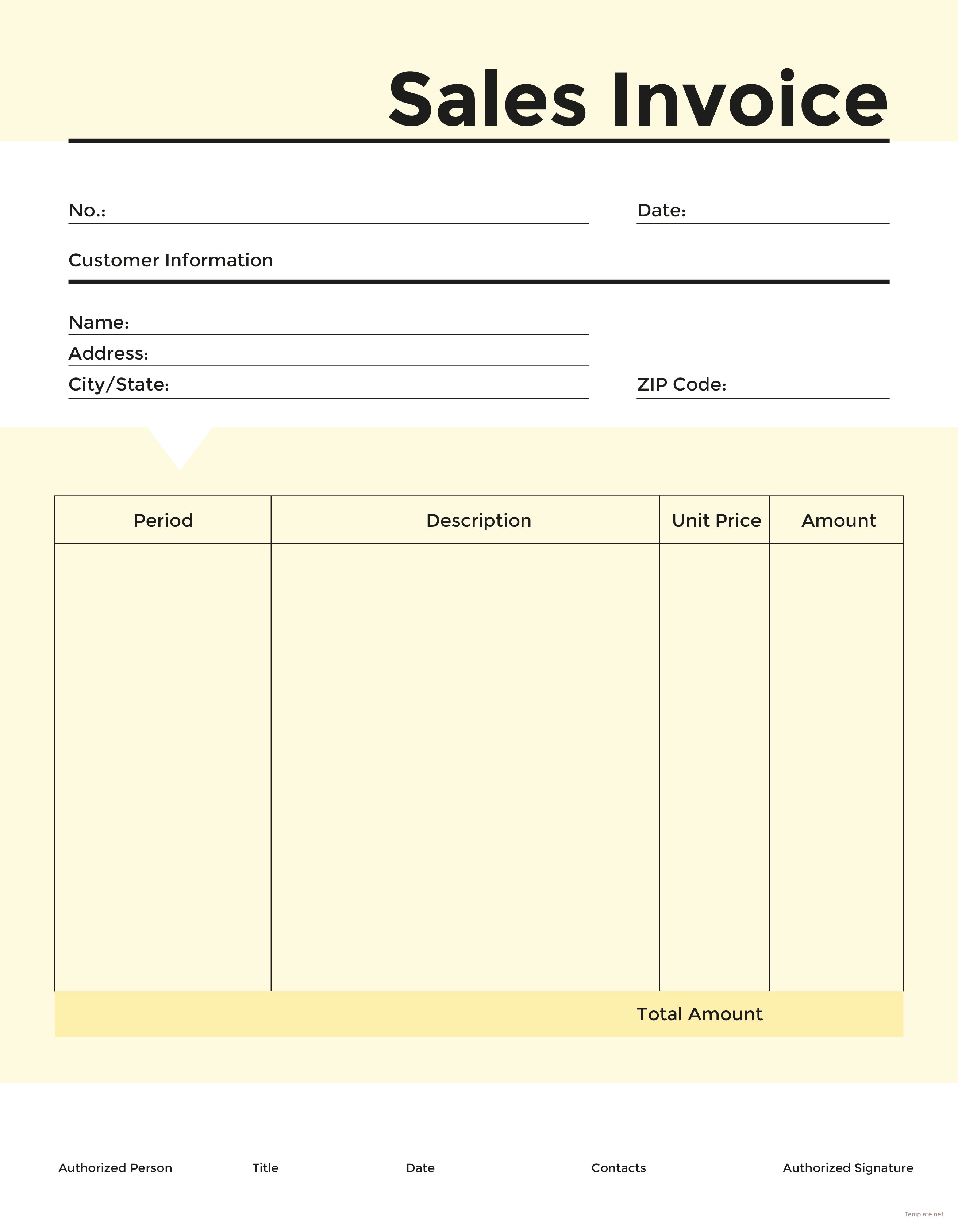 Sales Invoice Sample Excel Templates