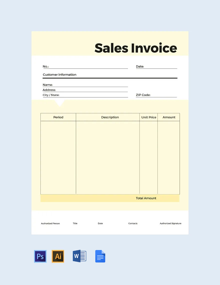 Sales Invoice Excel Templates Spreadsheet, Free, Download