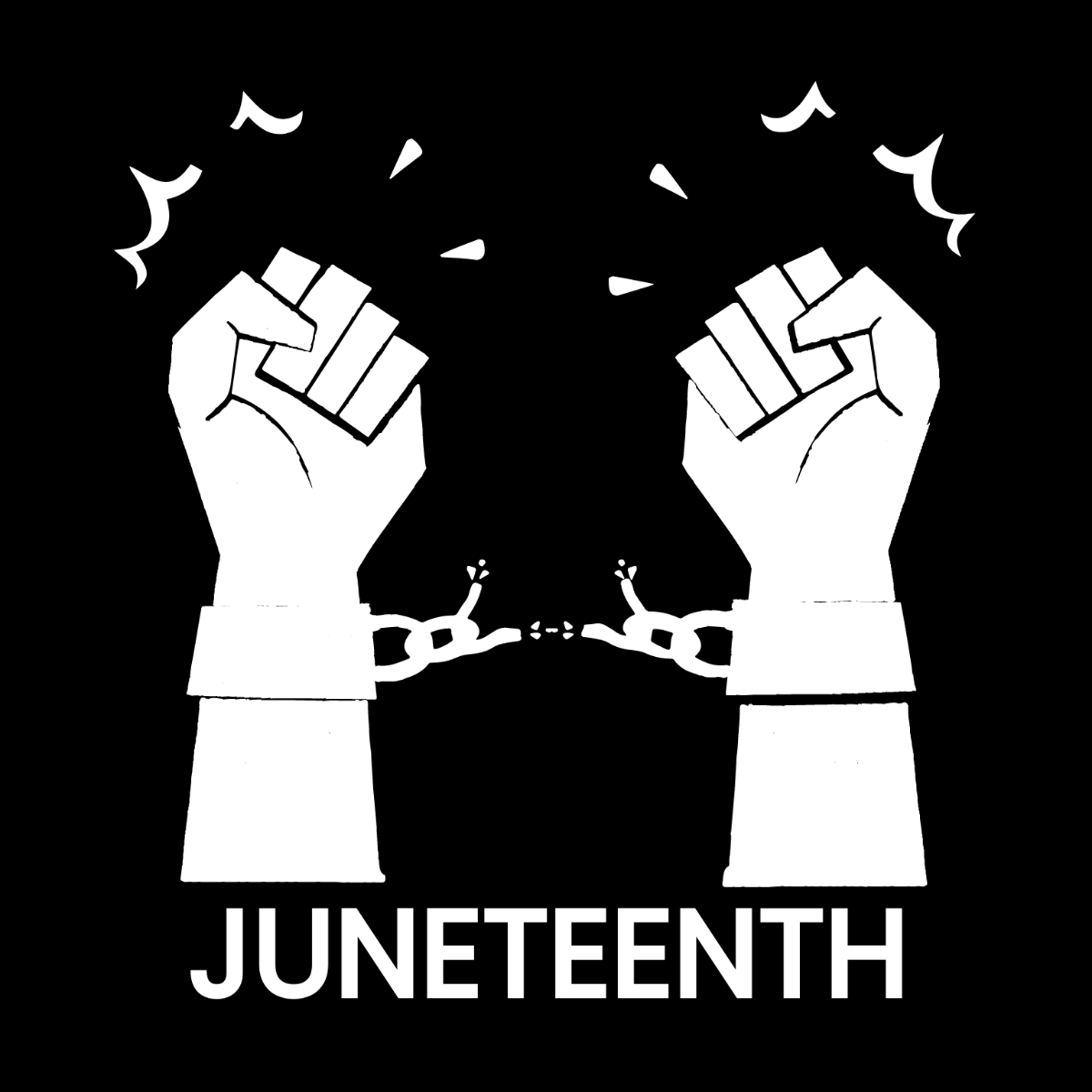 Black And White Juneteenth Clipart Template