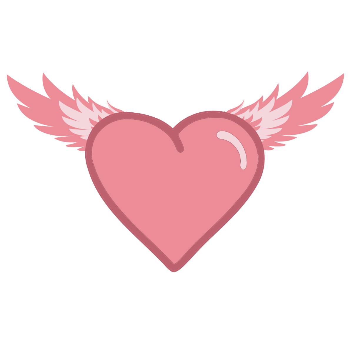 Heart Wings Clipart Template