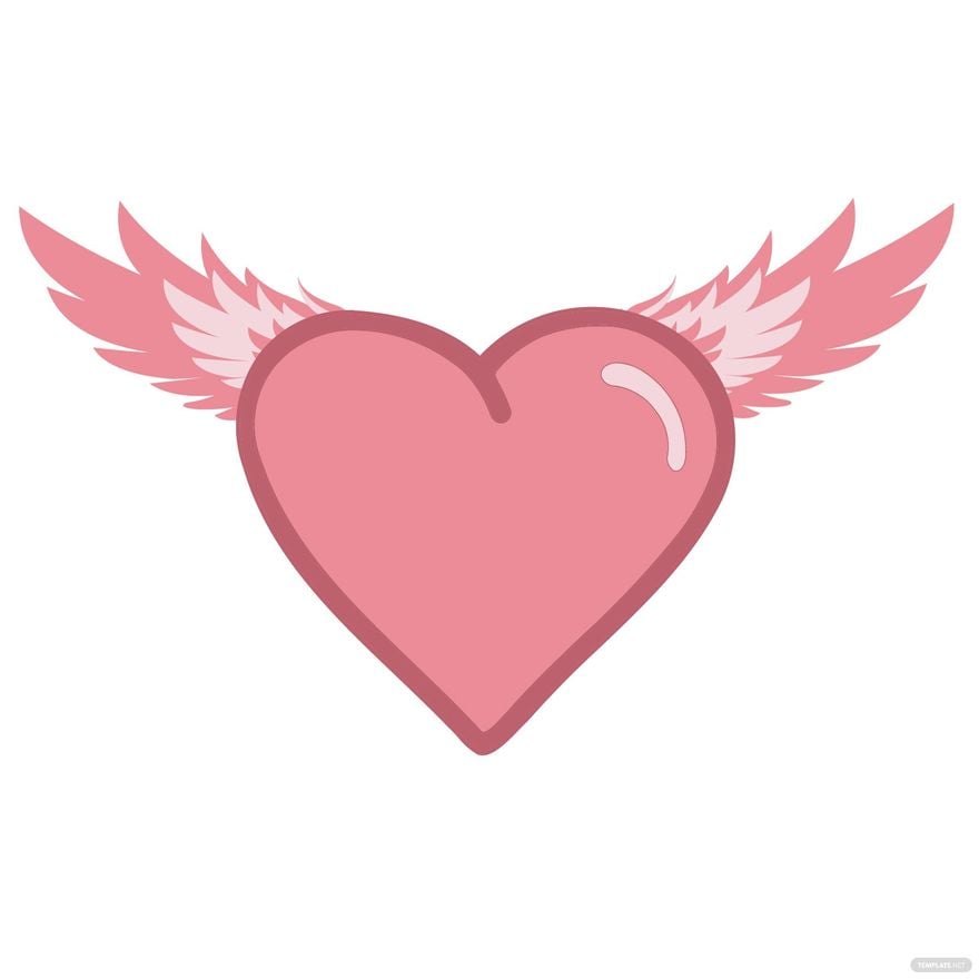 Free Heart Wings Clipart in Illustrator