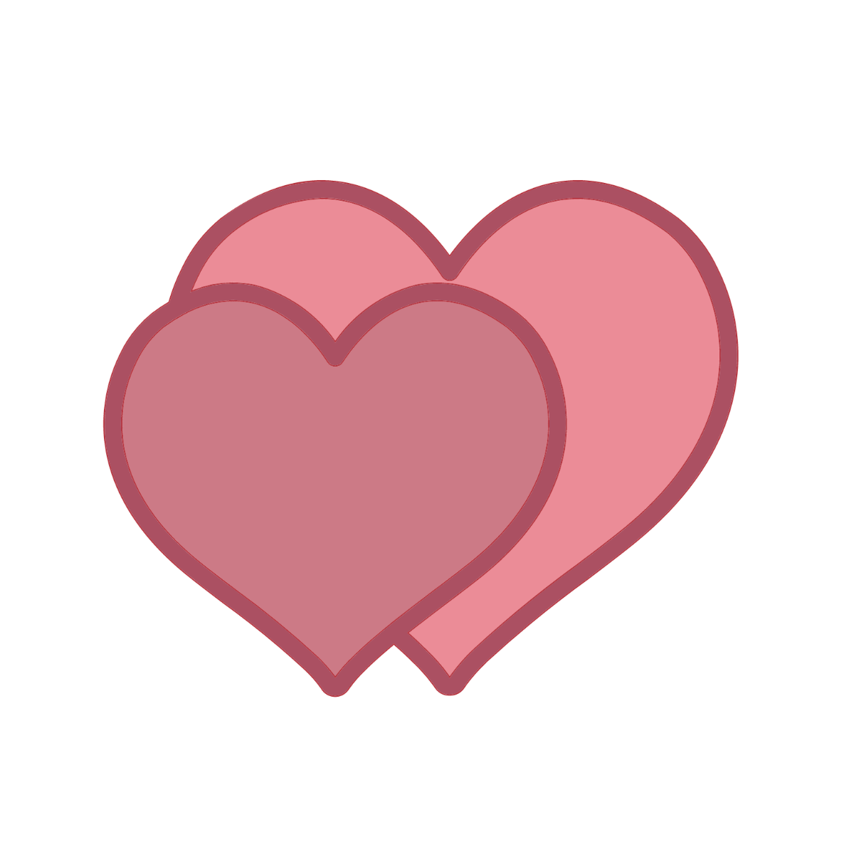 2 Hearts Clipart Template