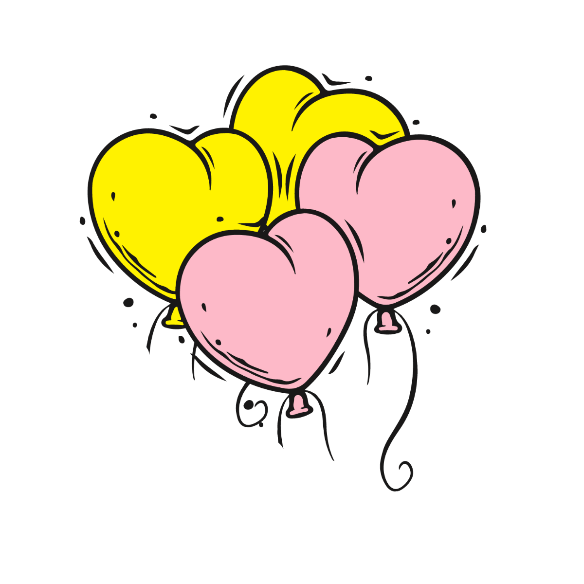 Balloon Heart Clipart Template