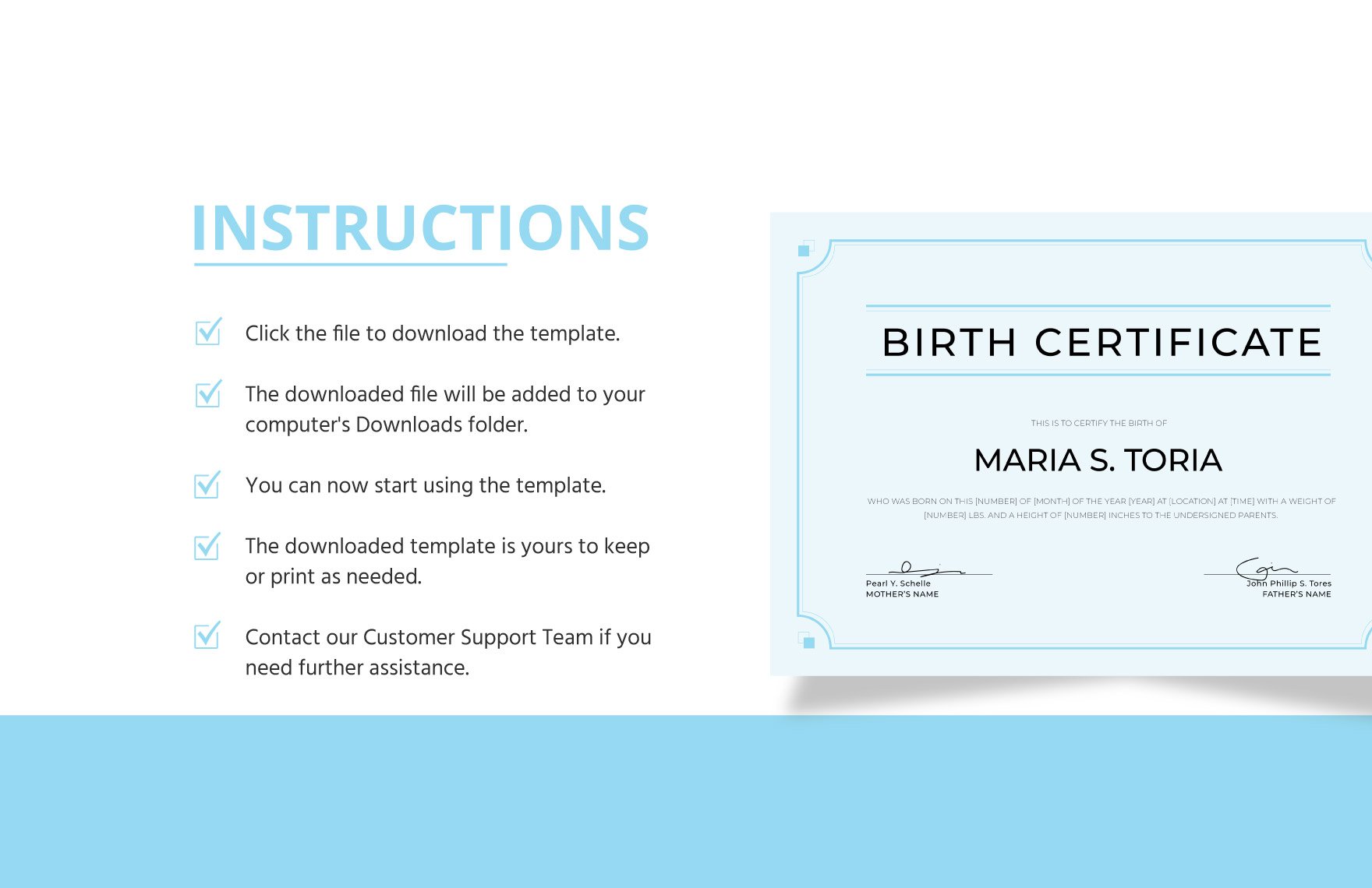 Blank Birth Certificate Template