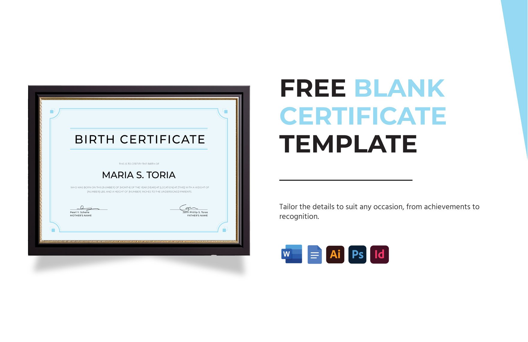 Free Blank Birth Certificate Template in Word, Google Docs, PDF, Illustrator, PSD, InDesign