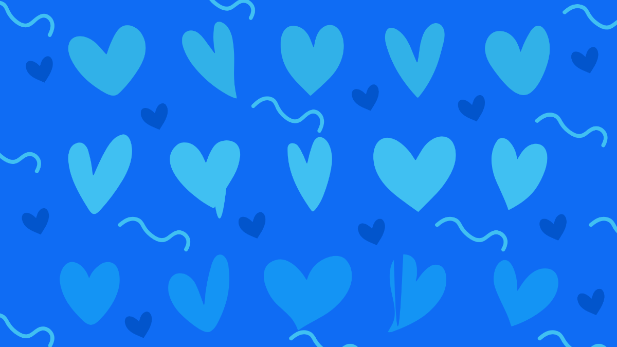Blue Heart Background Template