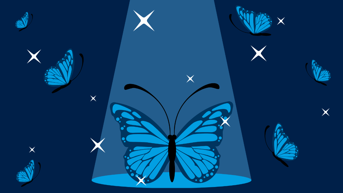 Blue Butterfly Background Template