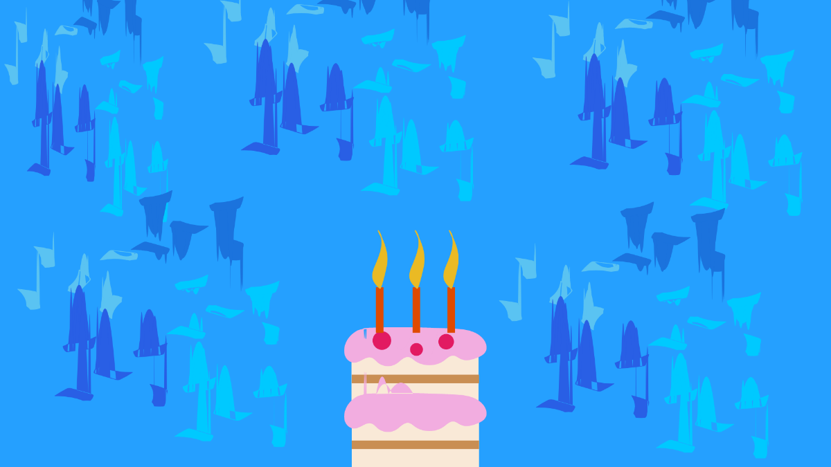 Blue Birthday Background Template