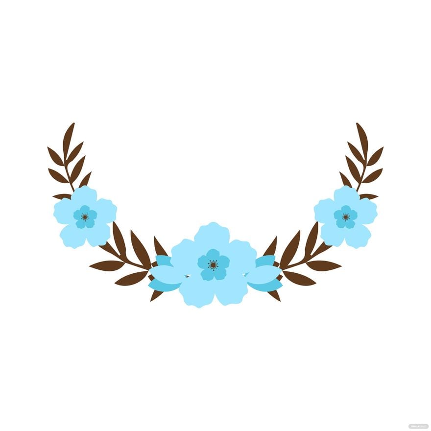 Free Floral Half Wreath Clipart in Illustrator
