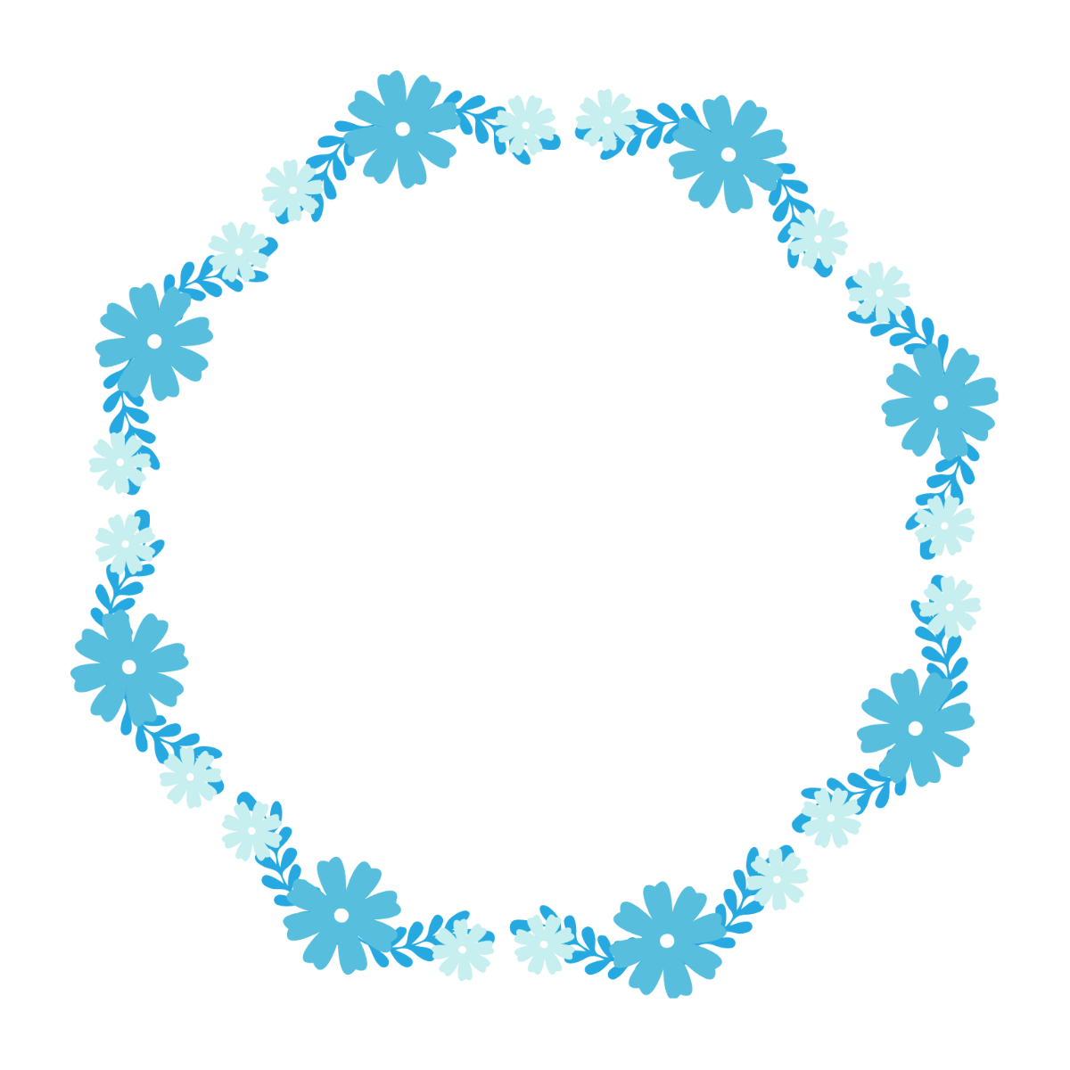 Wedding Floral Wreath Clipart Template