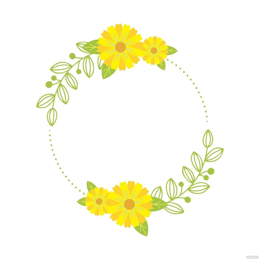 Spring Floral Wreath Clipart