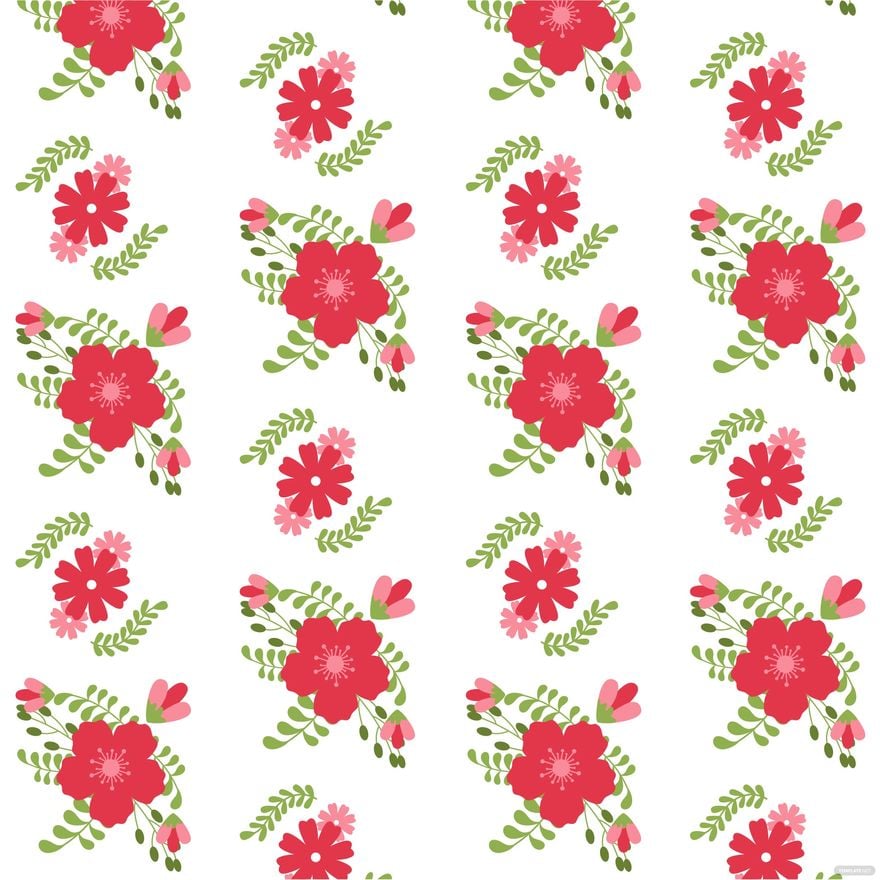 Red Floral Background Clipart in PSD