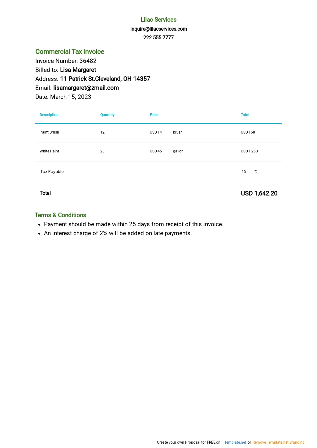 Commercial Tax Invoice Template - Google Docs, Google Sheets With Free Roofing Invoice Template