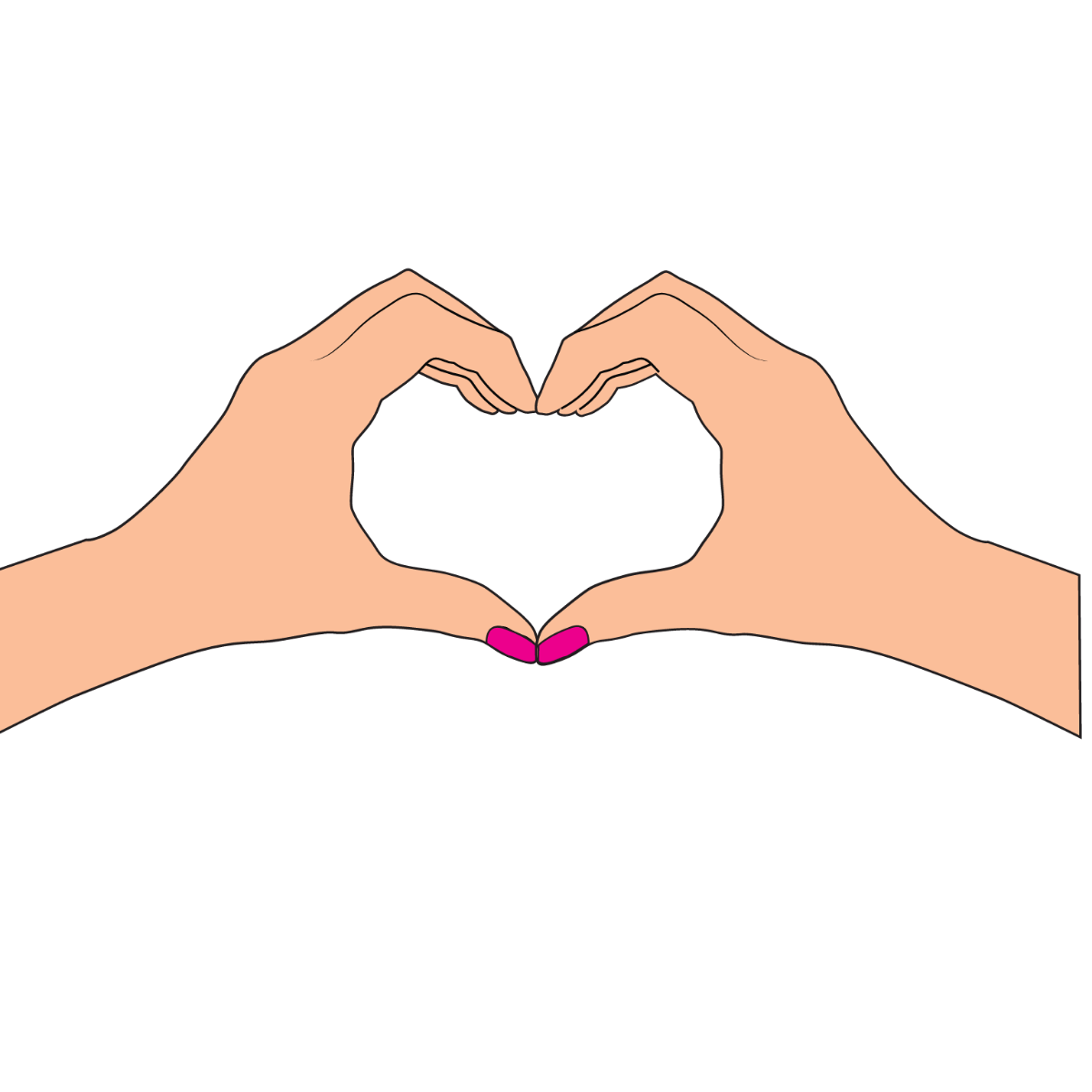 Free Hand Heart Clipart Template