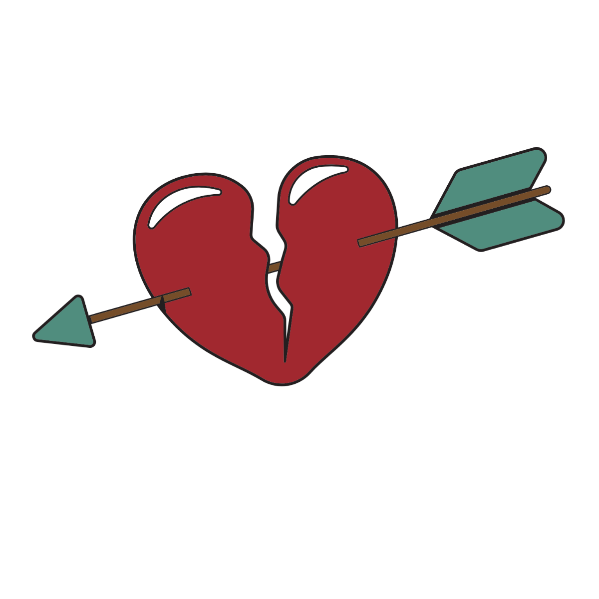 Heart And Arrow Clipart Template