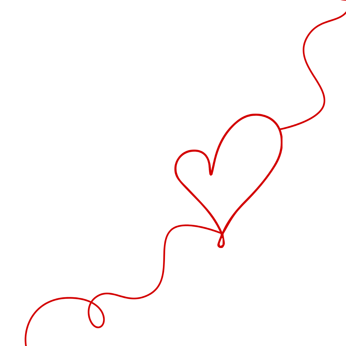 Free Heart Line Art Clipart Template